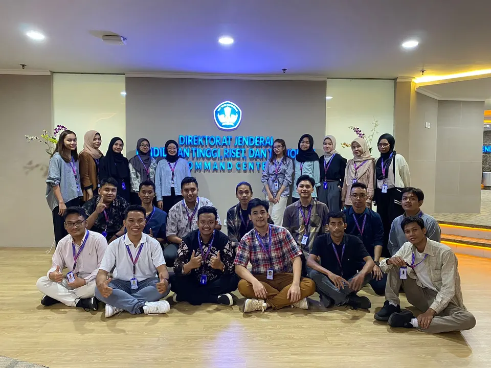Internship team at the Ditjen Dikti Ristek command center